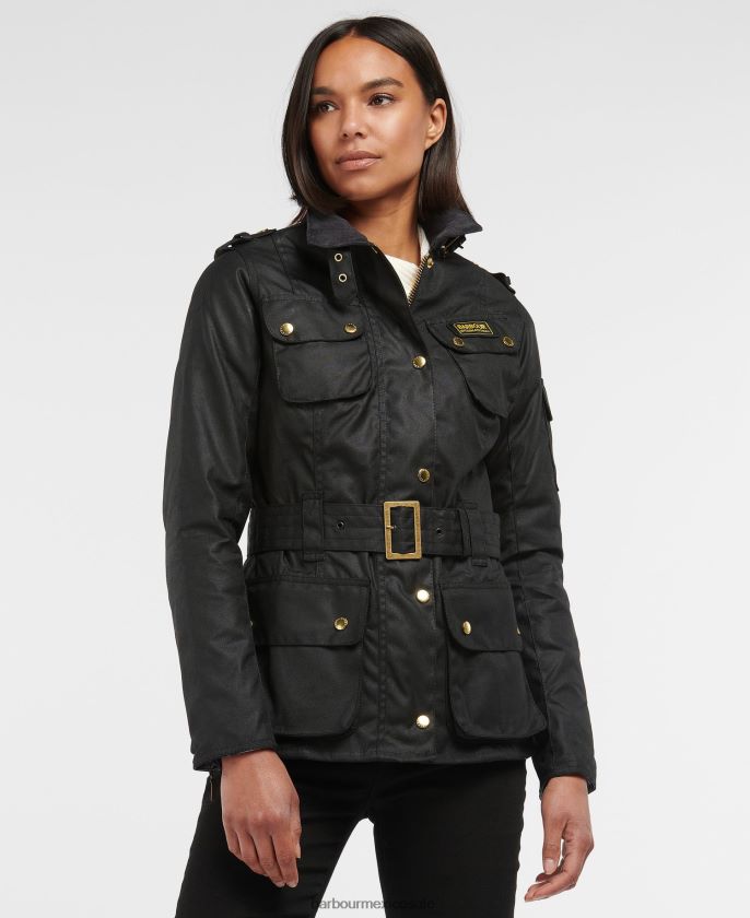 Barbour 8B6RFZ1380 ropa negro mujer chaqueta encerada internacional para mujer