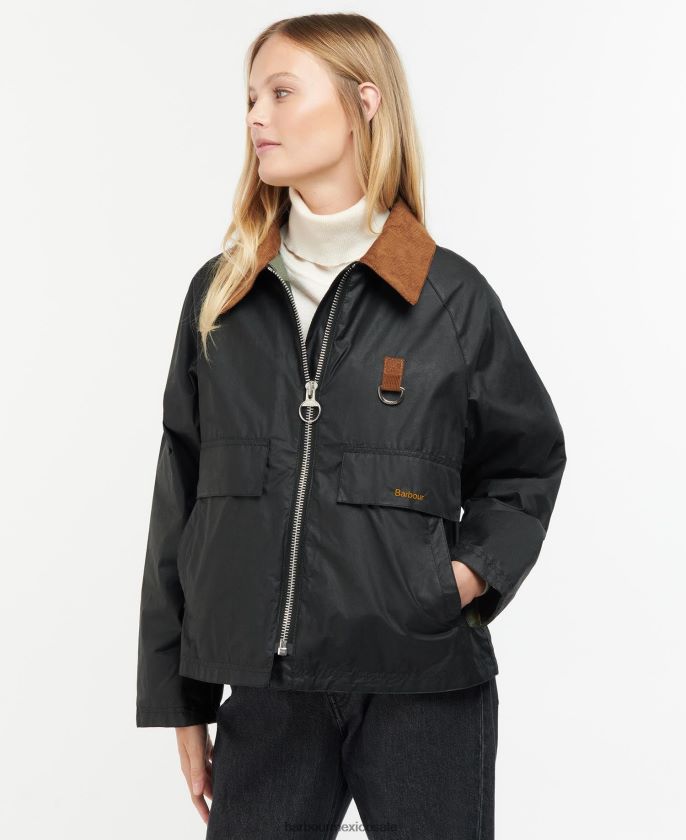Barbour 8B6RFZ1383 ropa archivo oliva/antiguo mujer chaqueta encerada eddleston