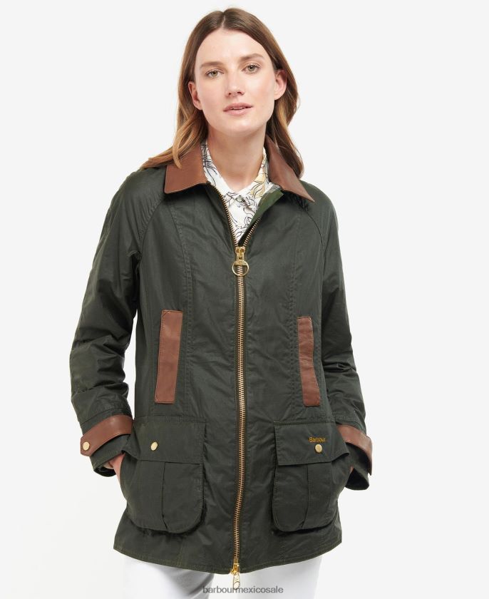 Barbour 8B6RFZ1387 ropa archivo oliva/antiguo mujer chaqueta encerada premium beadnell