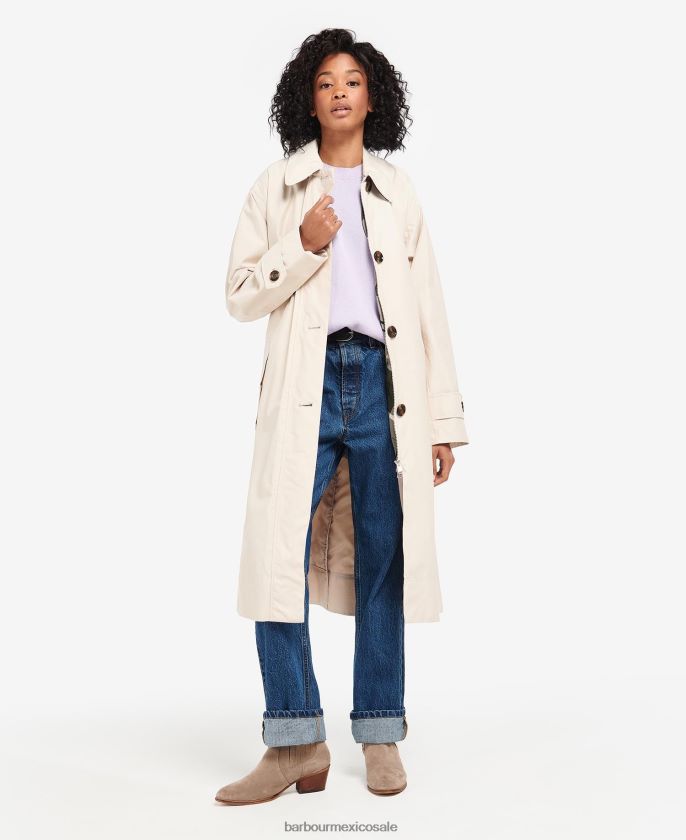 Barbour 8B6RFZ1523 ropa azul marino oscuro/álamo antiguo mujer gabardina somerland