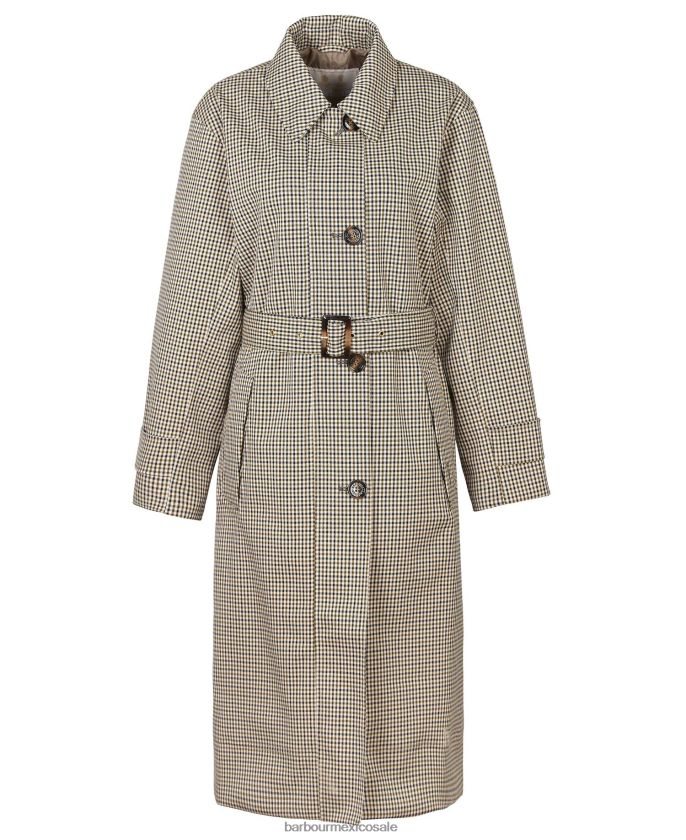 Barbour 8B6RFZ1525 ropa microcuadro verde chopo mujer gabardina a cuadros Somerland