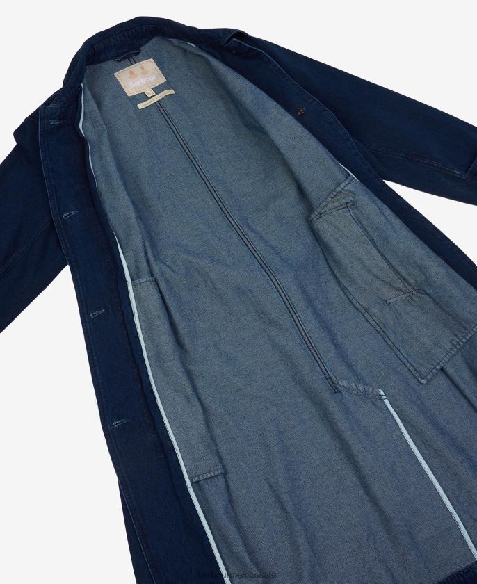 Barbour 8B6RFZ1527 ropa lavado oscuro mujer gabardina casual de mezclilla somerland