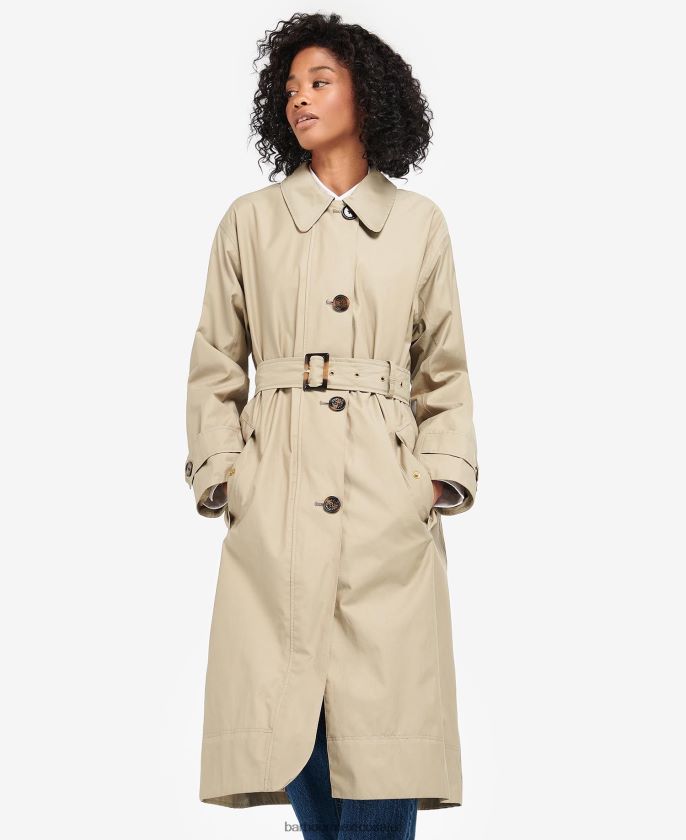 Barbour 8B6RFZ1530 ropa azul marino oscuro/álamo antiguo mujer gabardina somerland