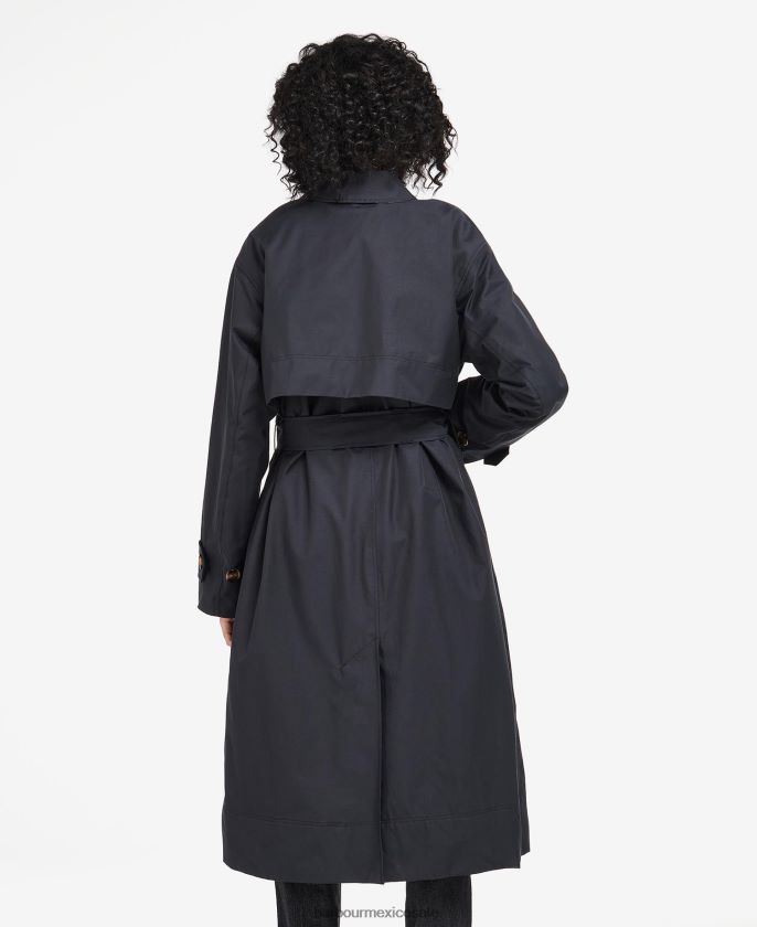 Barbour 8B6RFZ1533 ropa azul marino oscuro/álamo antiguo mujer gabardina somerland