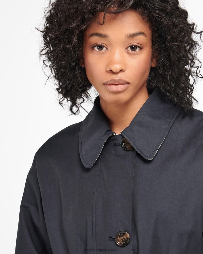 Barbour 8B6RFZ1533 ropa azul marino oscuro/álamo antiguo mujer gabardina somerland