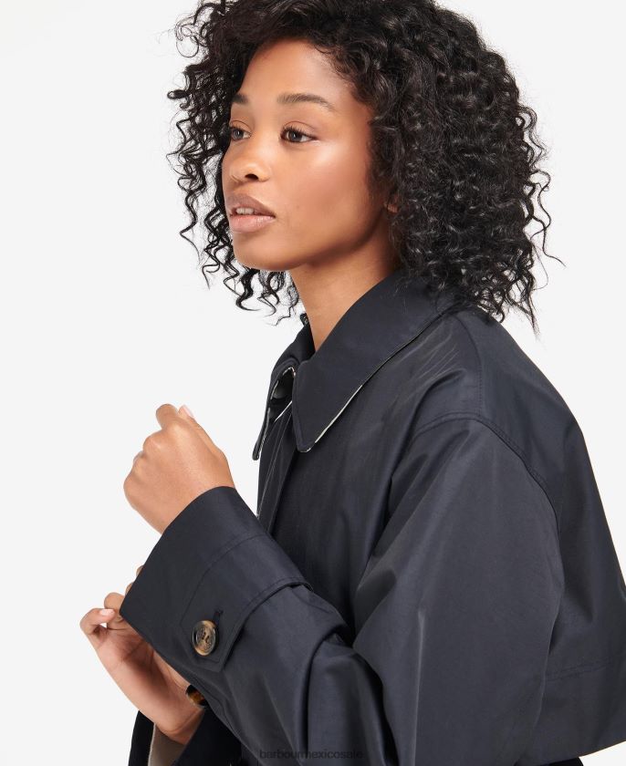 Barbour 8B6RFZ1533 ropa azul marino oscuro/álamo antiguo mujer gabardina somerland