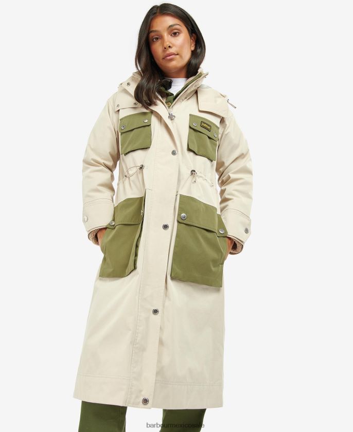 Barbour 8B6RFZ1535 ropa verde medianoche mujer gabardina impermeable thruxton