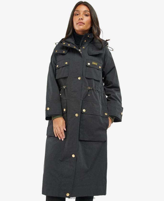 Barbour 8B6RFZ1537 ropa verde medianoche mujer gabardina impermeable thruxton