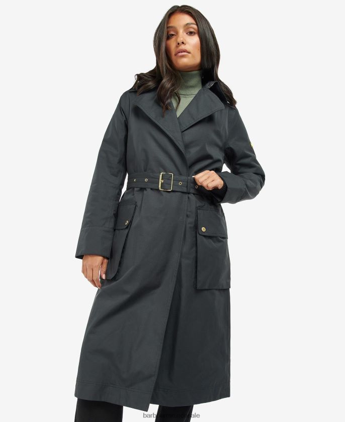 Barbour 8B6RFZ1538 ropa cuadros negros/northumberland mujer gabardina impermeable powerbuilt
