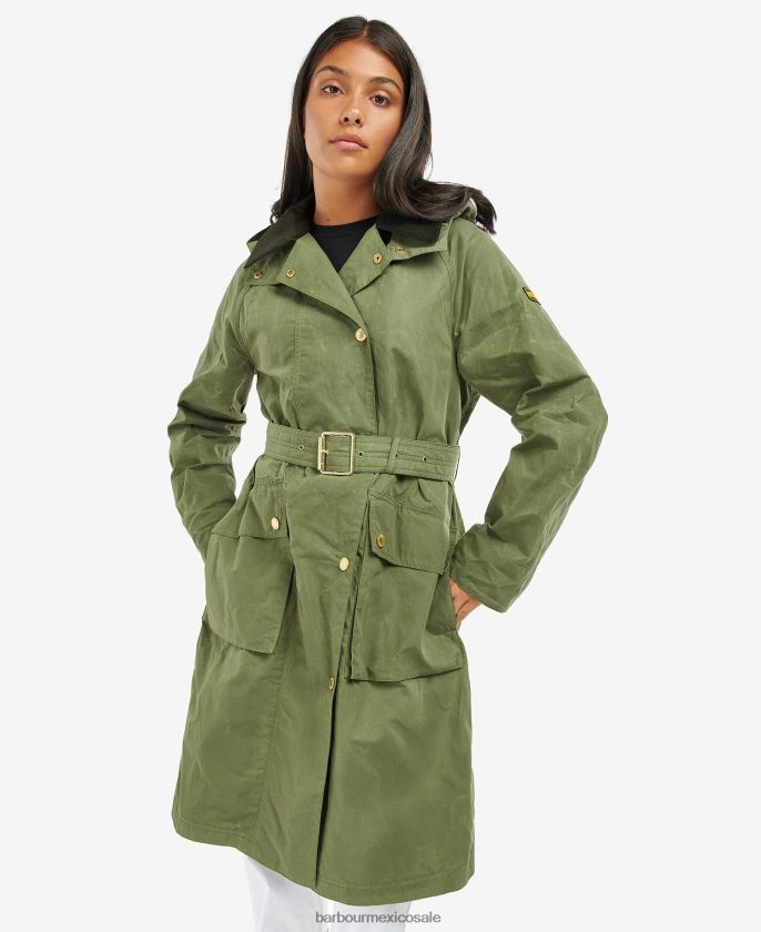 Barbour 8B6RFZ1539 ropa verde medianoche/cuadro verde medianoche mujer gabardina impermeable rossin