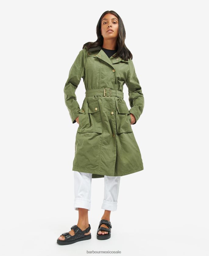 Barbour 8B6RFZ1539 ropa verde medianoche/cuadro verde medianoche mujer gabardina impermeable rossin