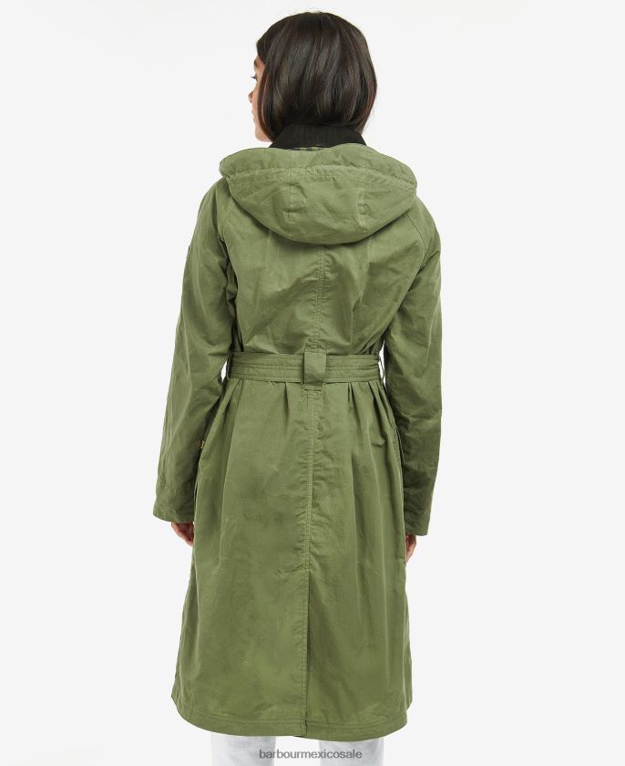 Barbour 8B6RFZ1539 ropa verde medianoche/cuadro verde medianoche mujer gabardina impermeable rossin