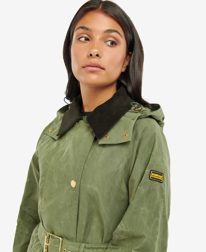 Barbour 8B6RFZ1539 ropa verde medianoche/cuadro verde medianoche mujer gabardina impermeable rossin