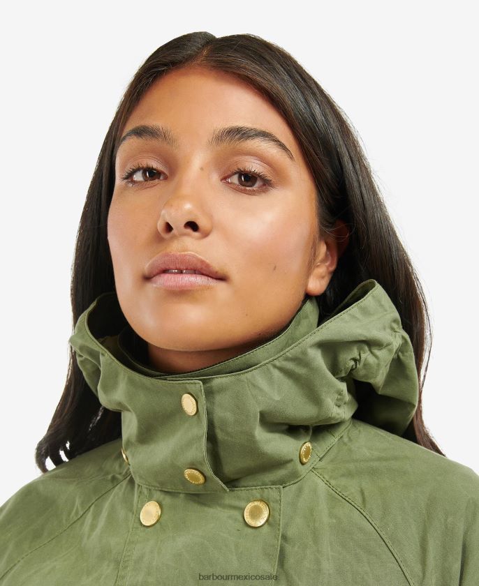 Barbour 8B6RFZ1539 ropa verde medianoche/cuadro verde medianoche mujer gabardina impermeable rossin