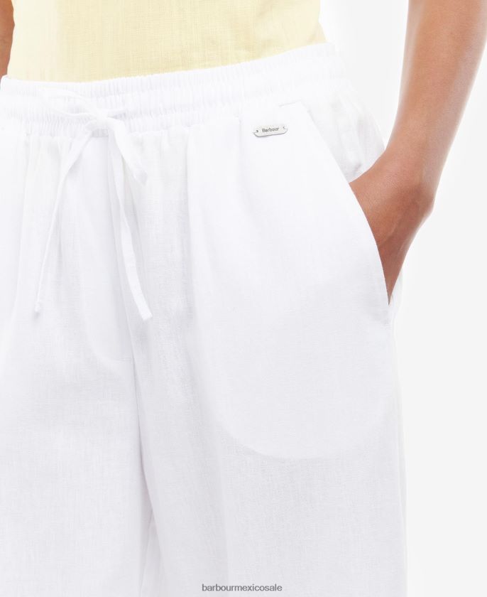 Barbour 8B6RFZ1766 ropa blanco mujer pantalon christie