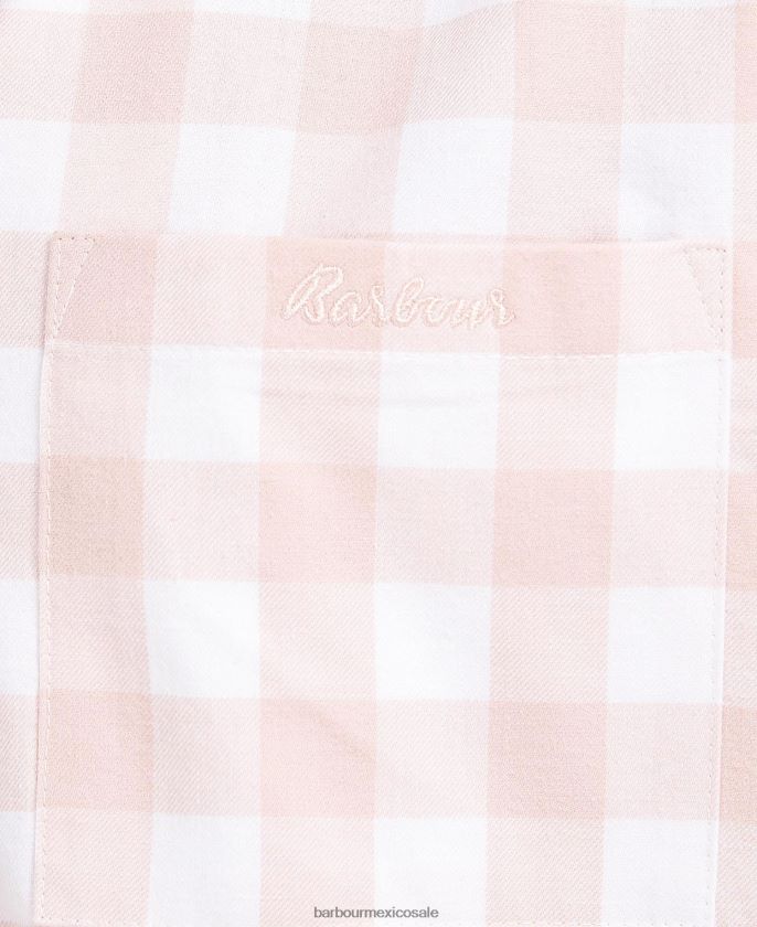 Barbour 8B6RFZ2035 ropa guinga rosa claro mujer conjunto de pijama etta de cuadros vichy