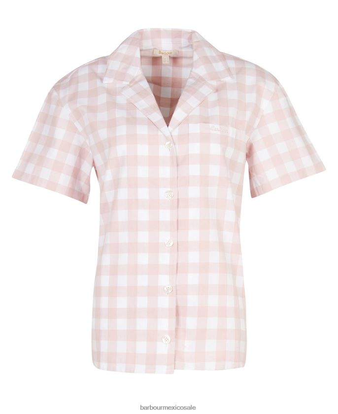 Barbour 8B6RFZ2035 ropa guinga rosa claro mujer conjunto de pijama etta de cuadros vichy