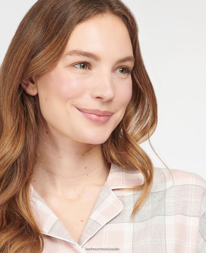 Barbour 8B6RFZ2038 ropa tartán rosa mujer schlafanzug-set ellery