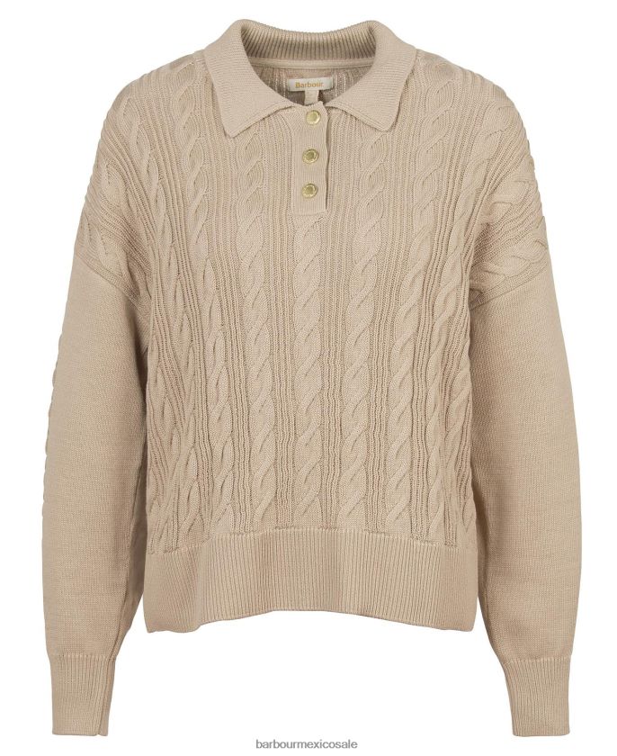 Barbour 8B6RFZ1912 ropa arena clara mujer jersey de punto de enebro