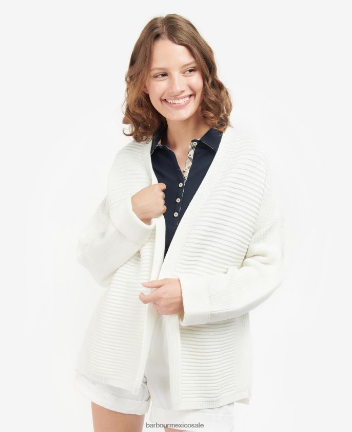 Barbour 8B6RFZ1913 ropa Armada mujer cárdigan de punto Guernsey