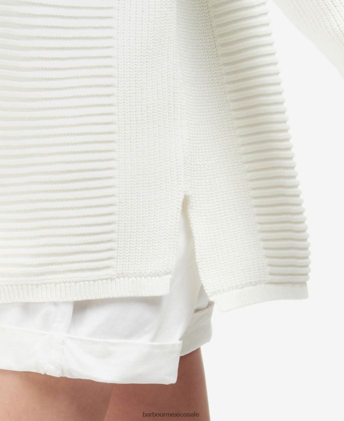 Barbour 8B6RFZ1913 ropa Armada mujer cárdigan de punto Guernsey