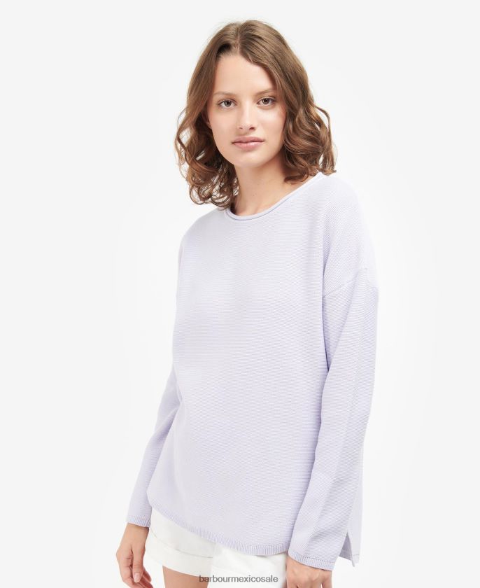 Barbour 8B6RFZ1921 ropa lavanda mujer jersey de punto marinero