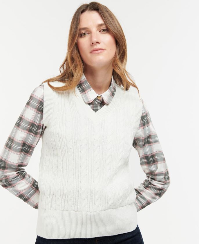 Barbour 8B6RFZ1955 ropa aran mujer chaleco de punto regia