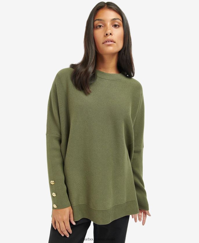 Barbour 8B6RFZ1962 ropa verde medianoche mujer puente kubican