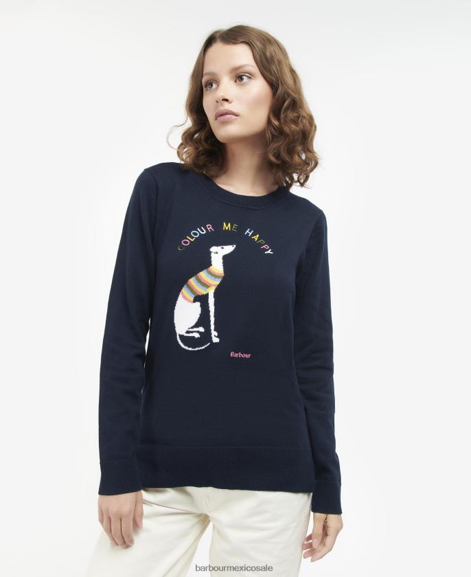 Barbour 8B6RFZ1969 ropa azul marino clásico mujer jersey de punto Housesteads