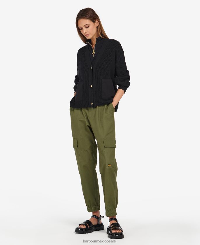 Barbour 8B6RFZ1970 ropa verde medianoche mujer cárdigan de jenson