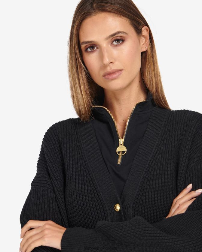 Barbour 8B6RFZ1970 ropa verde medianoche mujer cárdigan de jenson