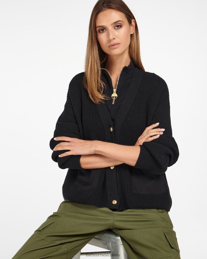 Barbour 8B6RFZ1970 ropa verde medianoche mujer cárdigan de jenson