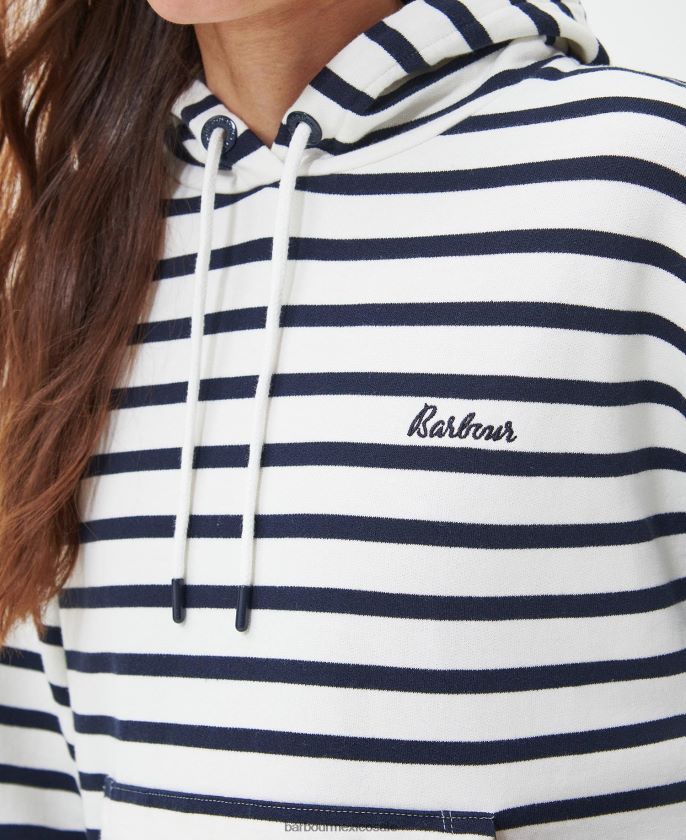 Barbour 8B6RFZ1987 ropa raya azul marino mujer sudadera con capucha de cardo