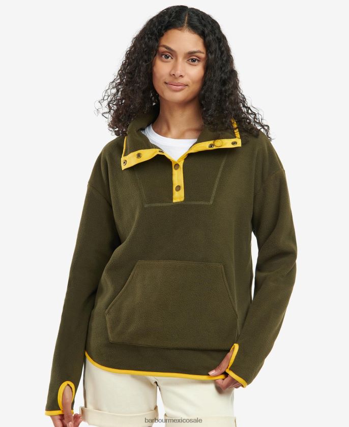 Barbour 8B6RFZ1995 ropa nori verde mujer sudadera con capucha