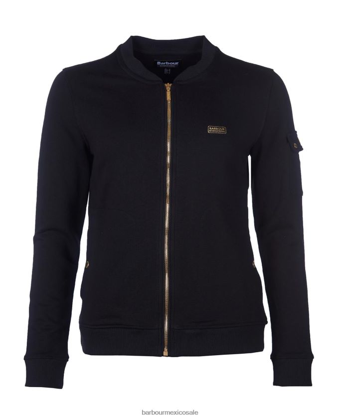 Barbour 8B6RFZ1997 ropa negro mujer sudadera magna con cremallera