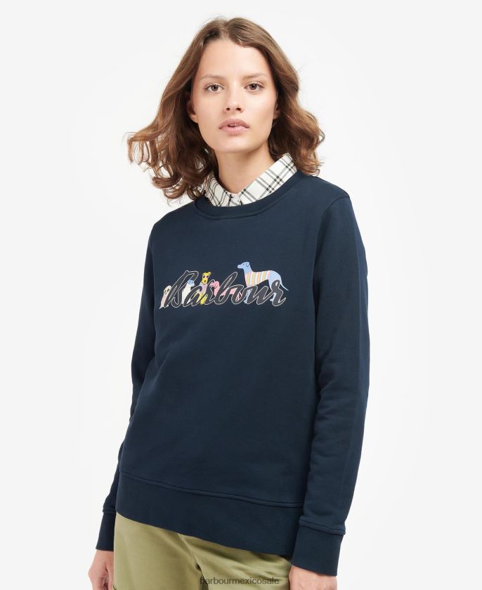 Barbour 8B6RFZ2029 ropa azul marino clásico mujer jersey de puerto sur