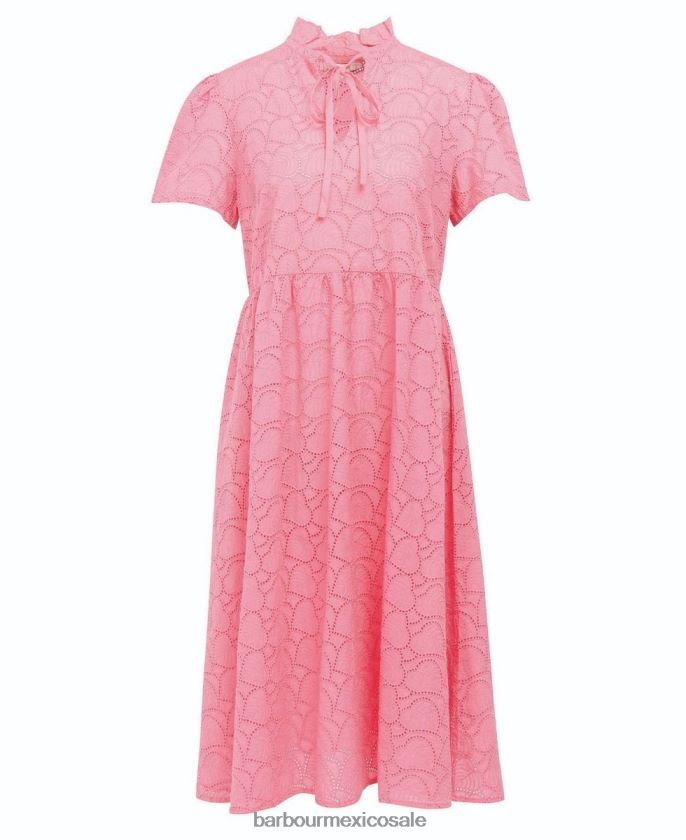 Barbour 8B6RFZ1813 ropa hibisco mujer vestido midi con estampado de palmeras