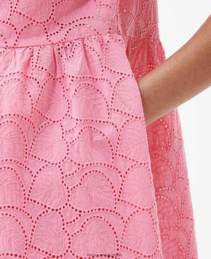 Barbour 8B6RFZ1813 ropa hibisco mujer vestido midi con estampado de palmeras