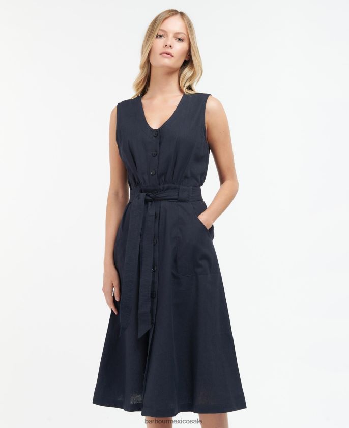 Barbour 8B6RFZ1816 ropa índigo mujer vestido rutherglen