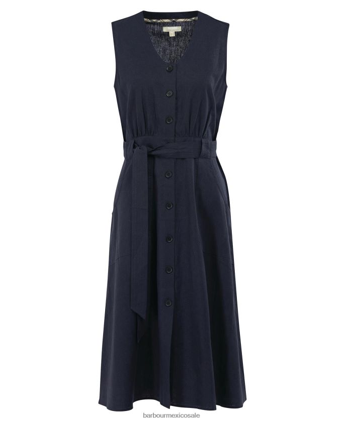 Barbour 8B6RFZ1816 ropa índigo mujer vestido rutherglen