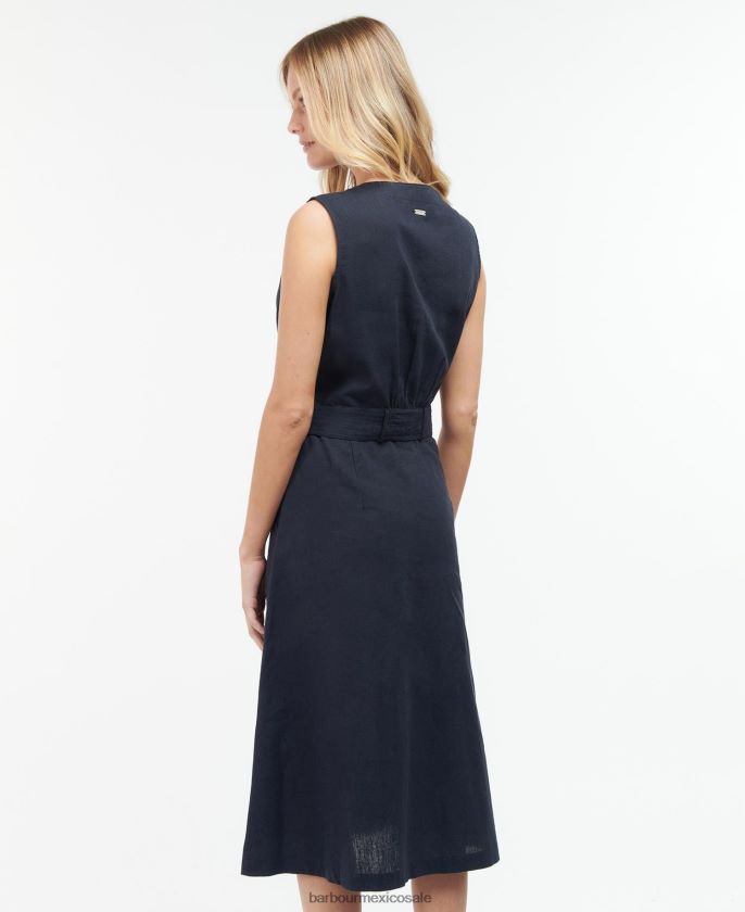 Barbour 8B6RFZ1816 ropa índigo mujer vestido rutherglen