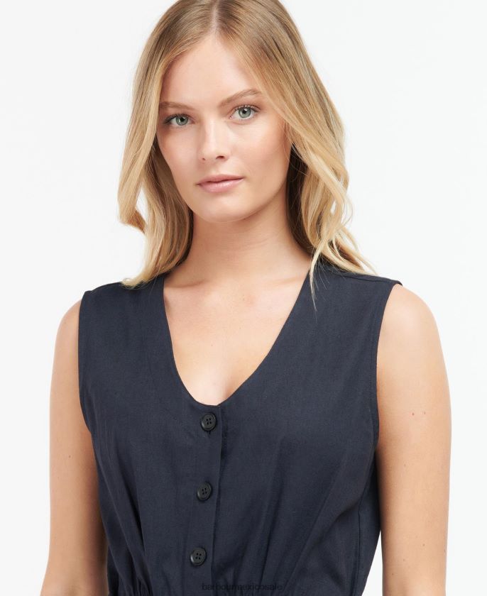 Barbour 8B6RFZ1816 ropa índigo mujer vestido rutherglen