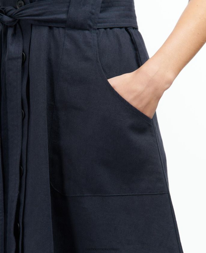 Barbour 8B6RFZ1816 ropa índigo mujer vestido rutherglen
