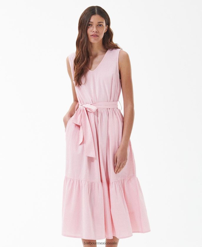 Barbour 8B6RFZ1819 ropa hibisco mujer vestido midi azalea