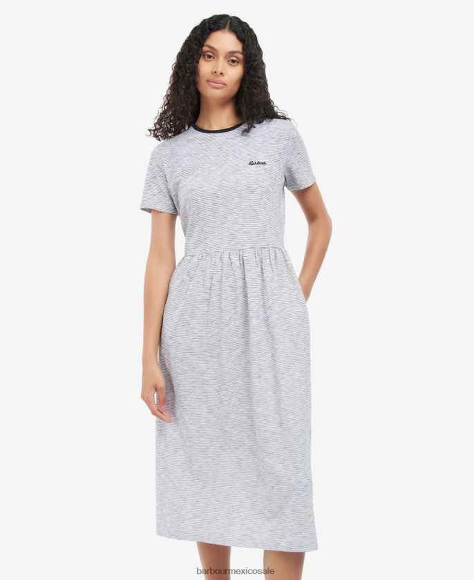 Barbour 8B6RFZ1832 ropa blanco negro mujer vestido de ellewood