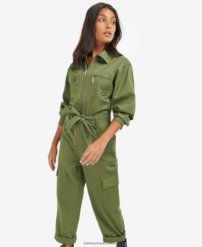 Barbour 8B6RFZ1839 ropa verde medianoche mujer mono rossin