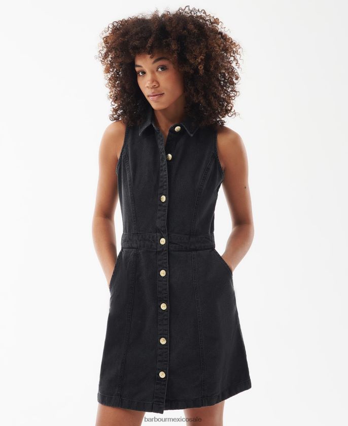 Barbour 8B6RFZ1841 ropa verano negro mujer vestido