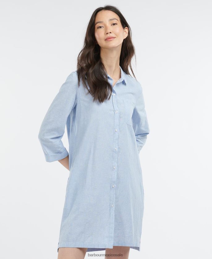 Barbour 8B6RFZ1842 ropa cambray mujer vestido de brillo marino