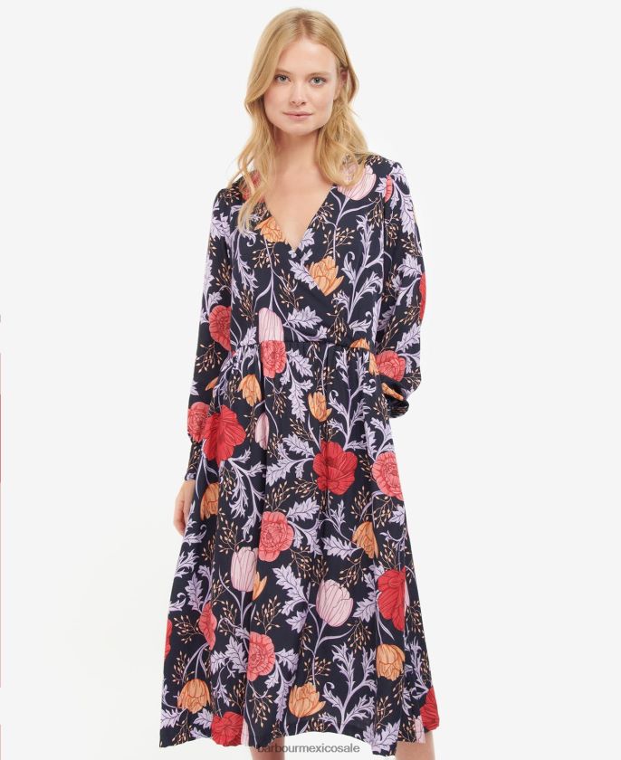 Barbour 8B6RFZ1864 ropa floral azul marino mujer vestido nahla