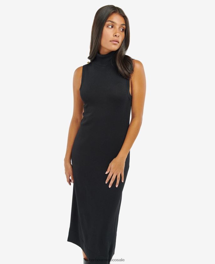 Barbour 8B6RFZ1880 ropa negro clásico mujer vestido de punto rosbern